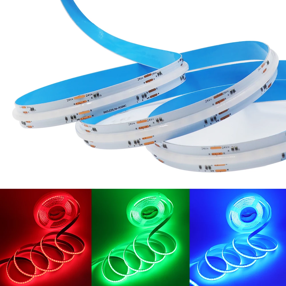 RGBCCT RGB RGBW RGBWW COB LED Strip Light 24V 784 840LEDs Flexible COB Lamp Tape Dimmable Linear Lighting Ribbon 1m 2m 3m 4m 5m