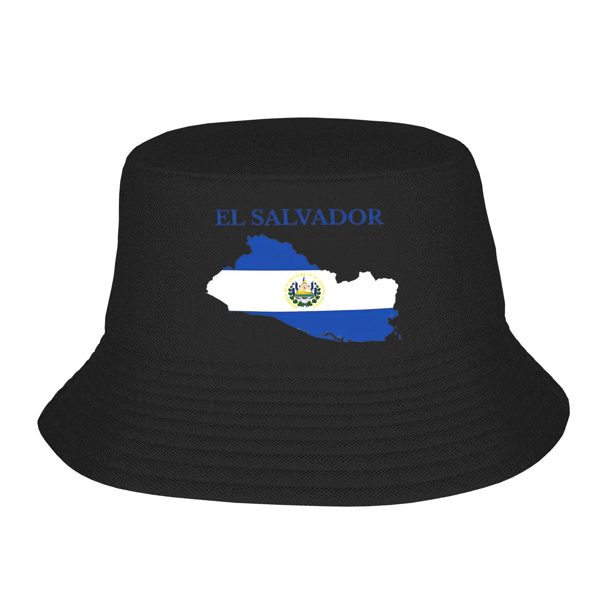 

Unisex El Salvador flag map (2) Bucket Hat Foldable Fisherman Hats Summer Casual Travel Hiking Caps Hawaii Graphic Sun Hat