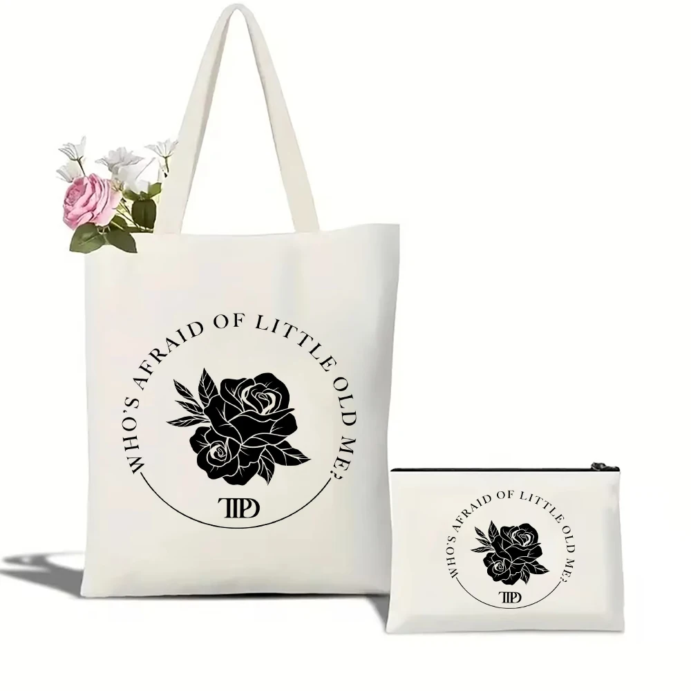 

Who's Afraid of Little Old Me Tote Bag Canvas Tote Bag for Women Cute Tote Bag Large Capacity Shopping Bags Shoulder Handbag