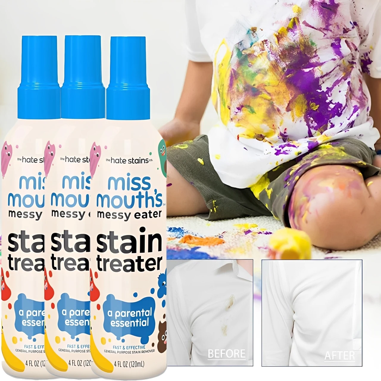 Fabric Stain Remover Spray 120ml Effective Yellow Stain Remover for Clothes Shoes,Dust Bleached Decontamination Treater