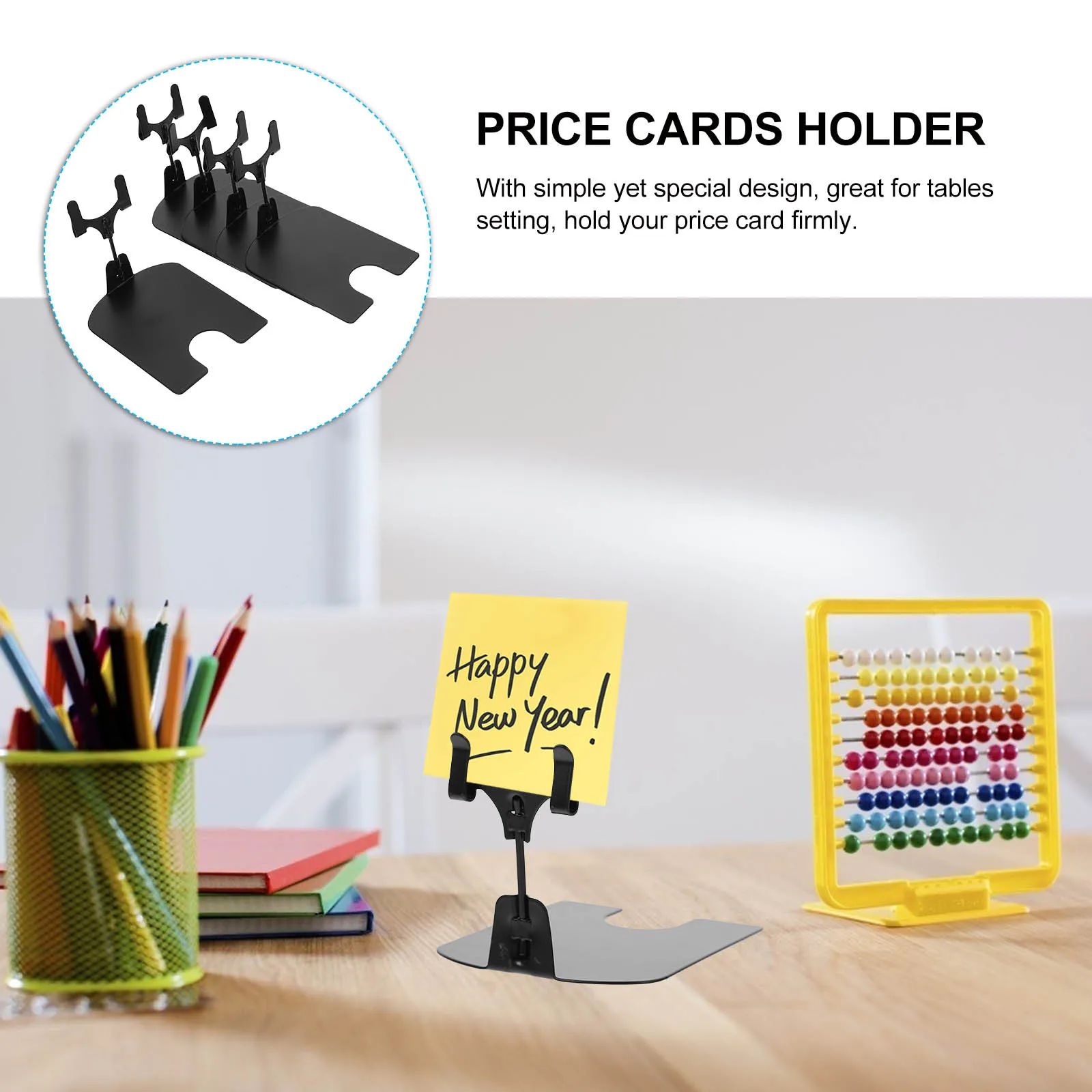 

5pcs Price Card Holder Iron Desktop Organizer For Supermarket Display Stand Reusable Metal Card Holder For Price Tags