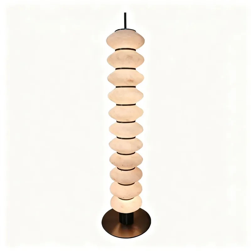 Silk Floor Lamp, Room, Living Room, Dining Room, Zen Atmosphere, Eastern Elegance, Bead Decoration, Standing Lamp
