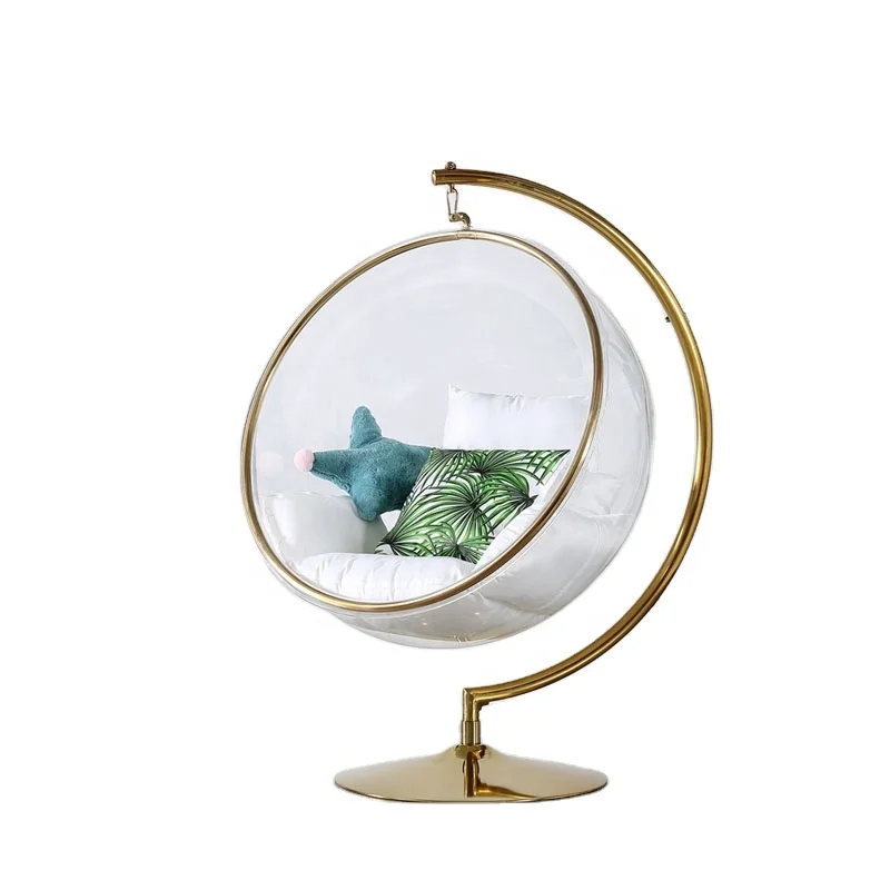 

Golden Stainless Steel Clear Bubble Fashion Design Swing Egg Chair Ball Chair