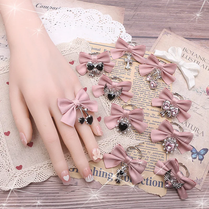 anel-de-drag-em-aco-inoxidavel-rosa-feito-a-mao-produzido-em-massa-no-japao-doce-e-estiloso-com-laco-original-e-asas-de-amor-em-strass