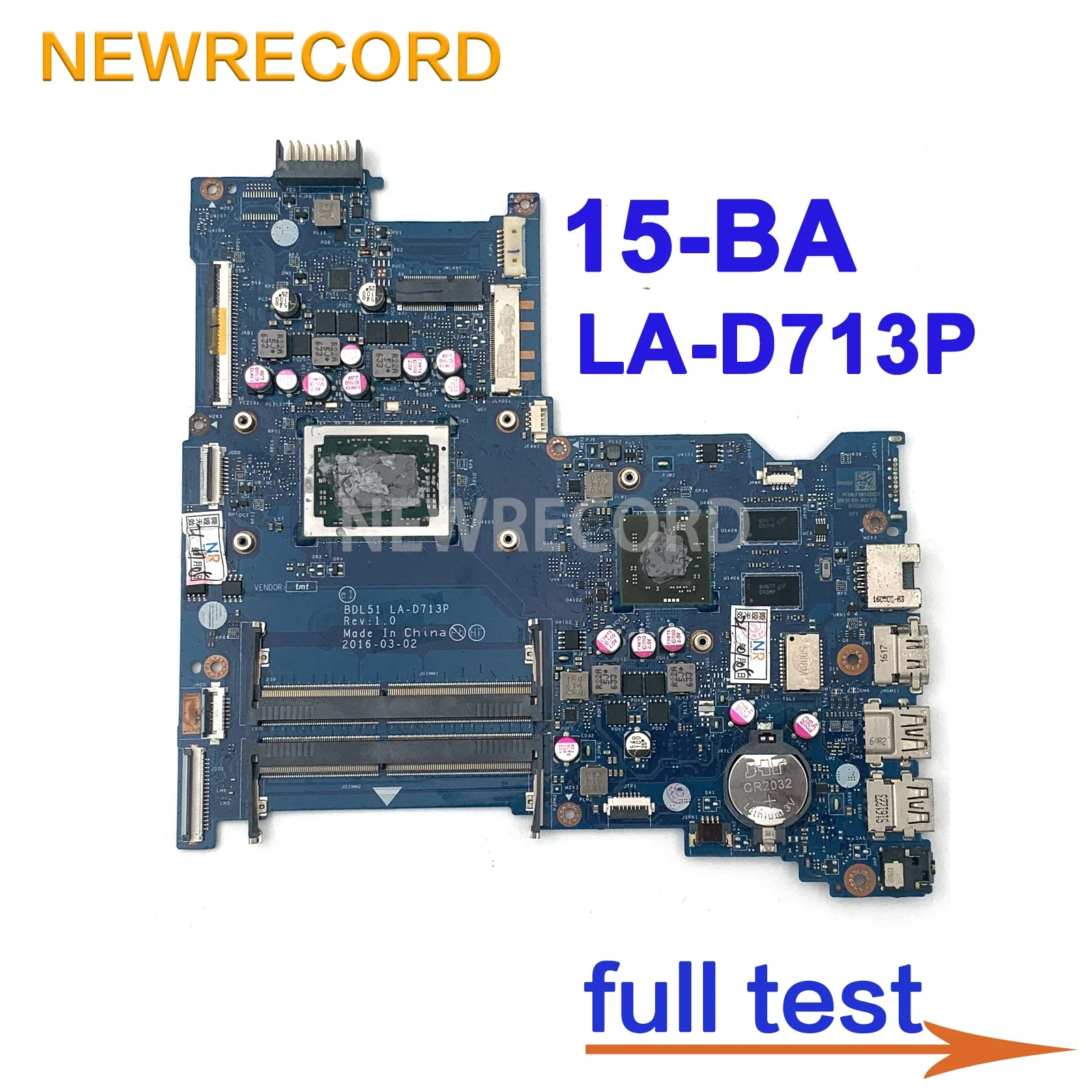 

For HP 15-BA 15-BW Laptop Motherboard BDL51 LA-D713P 854959-601 854959-001 854960-001 854960-601 A10-9600P R8 M445DX/R7 M340