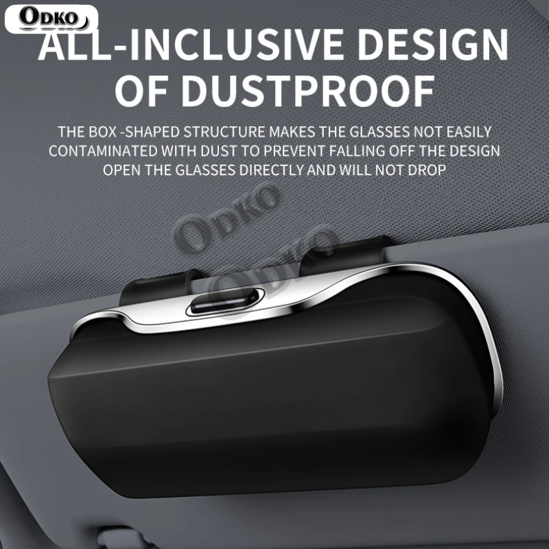 Press Switch Car Sun Visor Glasses Box for Renault Captur Koleos Kadjar Arkana Megane Dacia Duster Clio Sunglasses Storage Case - Image 4