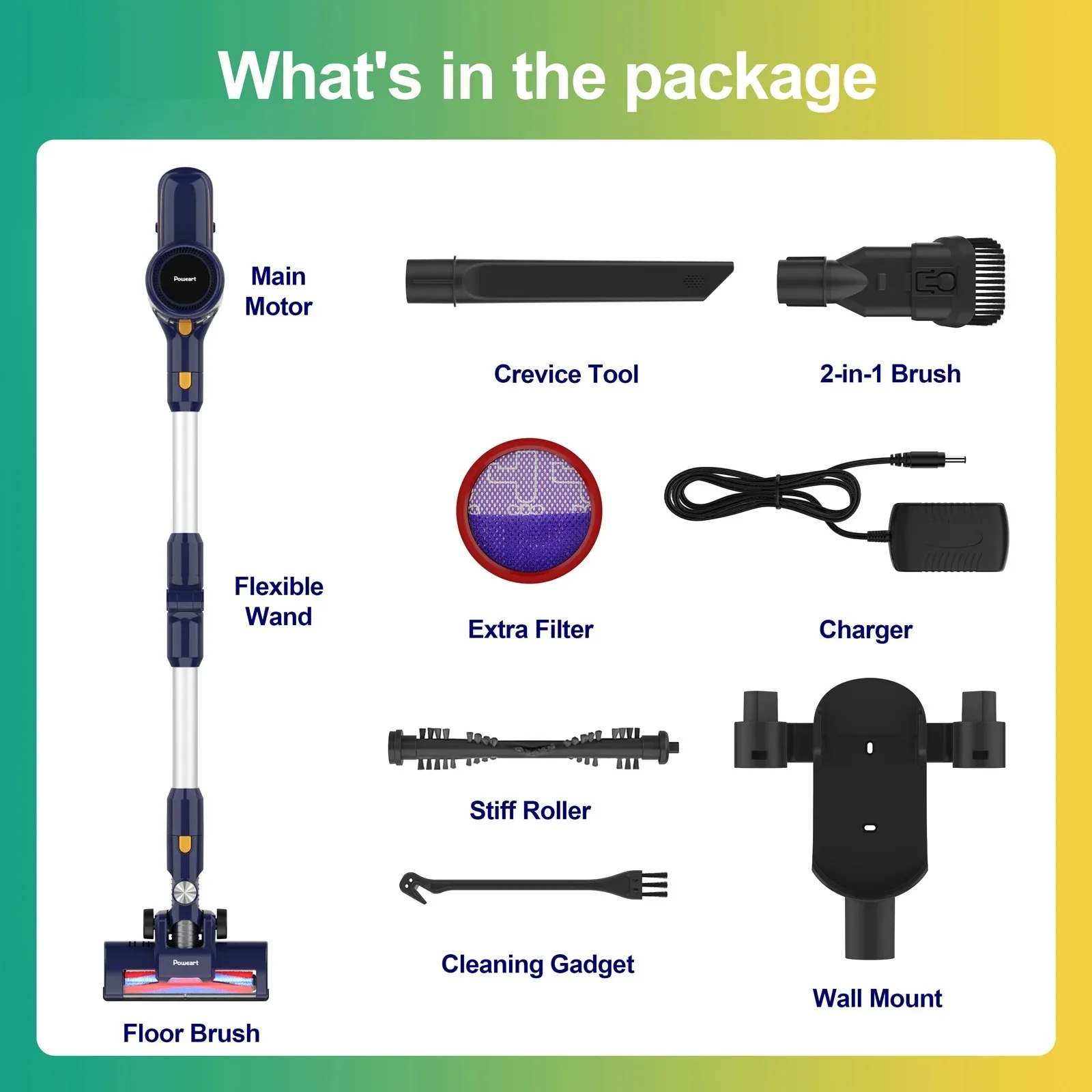 POWEART N7S/N7P Беспроводной пылесос 6-в-1 Легкий пылесос с аккумулятором 2200 мАч Ручной пылесос для бытовой уборки