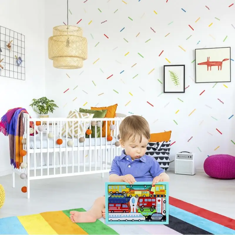 Rompecabezas de madera 3D para bebé, puzles coloridos de animales para niños pequeños, rompecabezas de actividades y desarrollo temprano para bebés, juguetes, regalos para