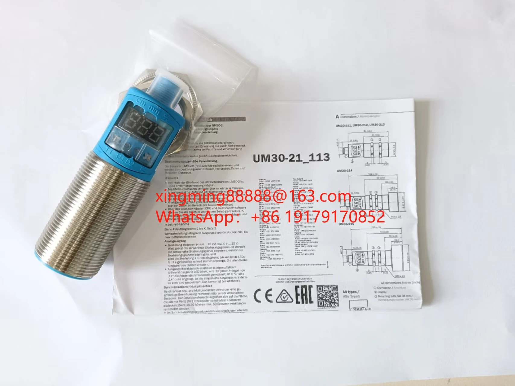 

Ultrasonic sensor UM30-211114 UM30-21211B UM30-212115 UM30-212114 UM30-211113 UM30-211111 In stock