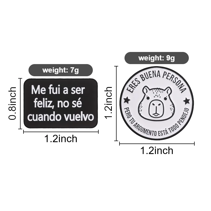 Funny Spanish Slang Capybara Pin, Cartoon Water Pig Design with Eres buena persona Quote for Teens Streetwear