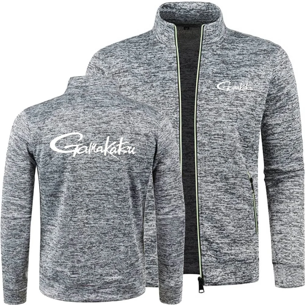 Novos moletons jaquetas com zíper gamakatsu pesca dos homens camisa de lã sportwear malhas cardigan casual gola alta streetwear