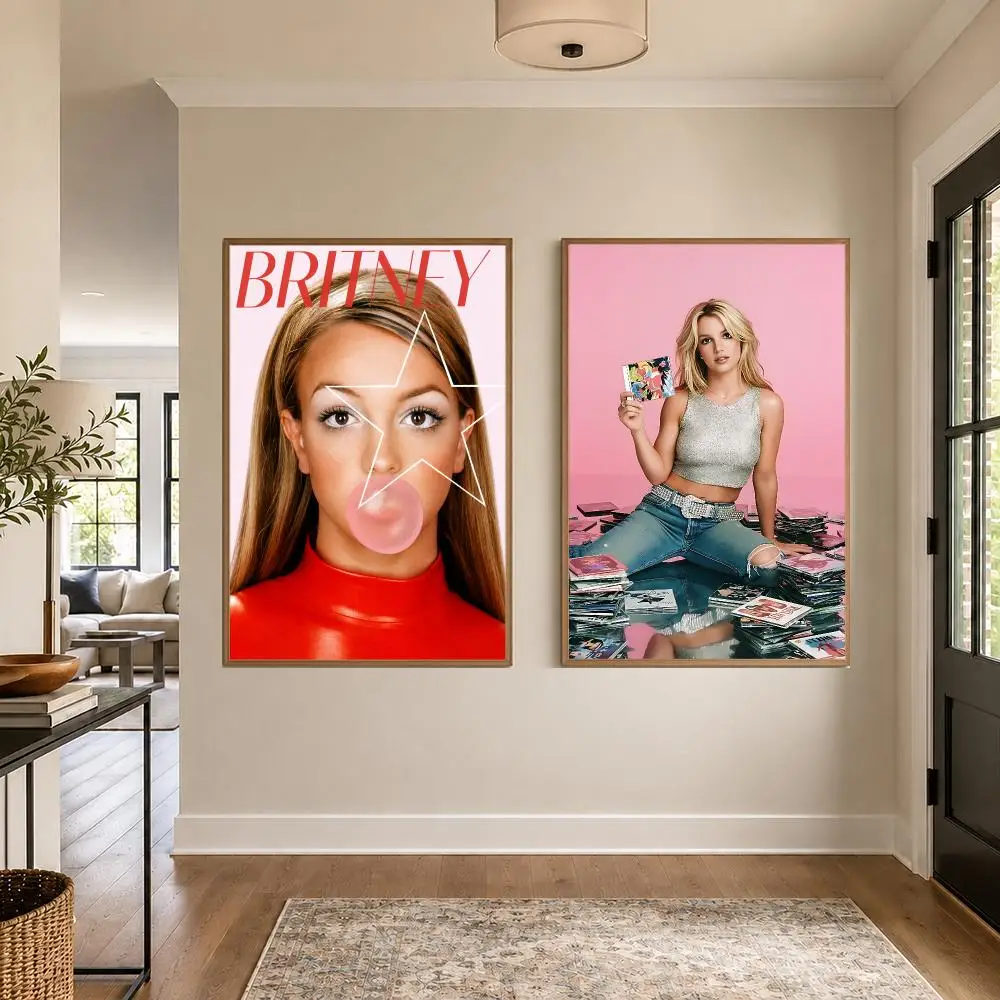 Singer B-Britney Spears Poster Graphic Wall Art Poster HD Waterproof PP Paper Print for Bedroom Living Room Office Decor Gift