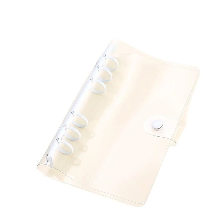 خفيفة الوزن بولي كلوريد الفينيل فضفاضة ورقة شل 6 ثقوب A6 شفافة فضفاضة ورقة قذيفة، مشبك اللون، غلاف ألبوم بسيط لون الحلوى