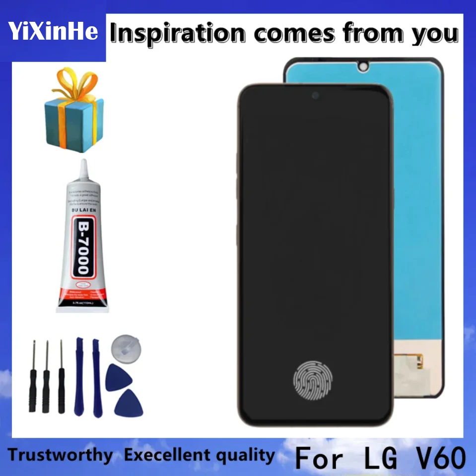 6.8 inch Tested Original AMOLED For LG V60 LCD ThinQ 5G V600 LCD Display With Frame Touch Screen Digitizer