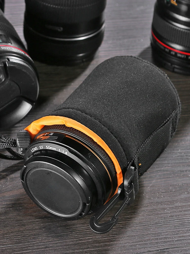 Waterproof Soft Neoprene Camera Lens Pouch Bag Drawstring Protector Case