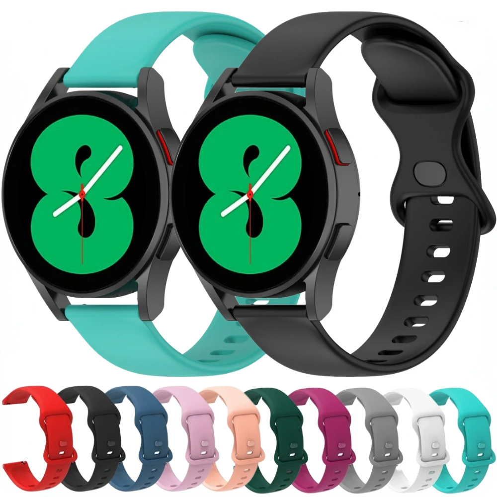 

20mm Silicone Band for Samsung Galaxy Watch 6/5/4 44mm 40mm/Classic 47mm 43mm 46mm 42mm Wristband Galaxy Watch 5 Pro 45mm Strap