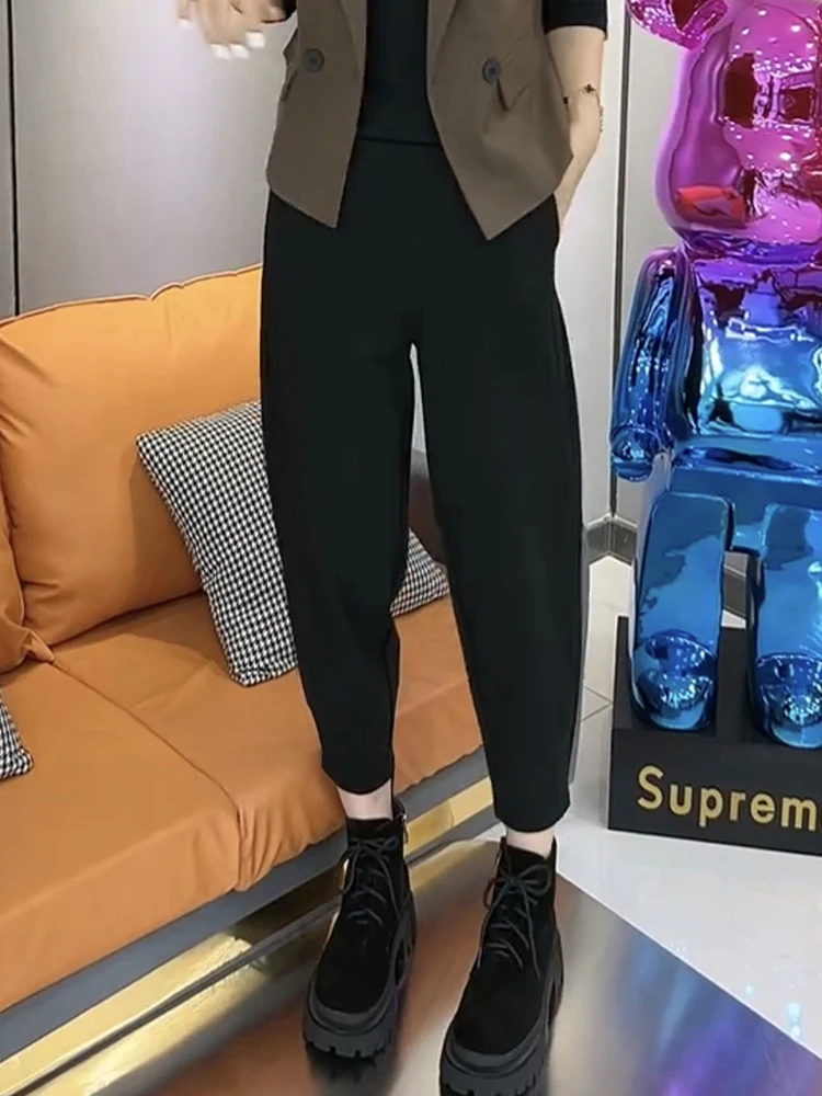 High Waist Loose Fit Harlan Pants Women's plus Size Casual Style Slimming Small Figure Carrot Shape Autumn New Arrival