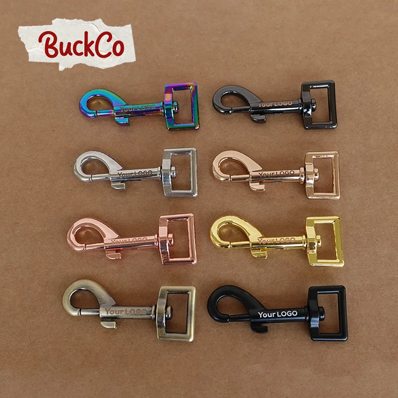 100pcs/lot Engraved 20mm 8 kinds of color metal hook buckle used for key chain dog collar webbing accessories sturdy and durable