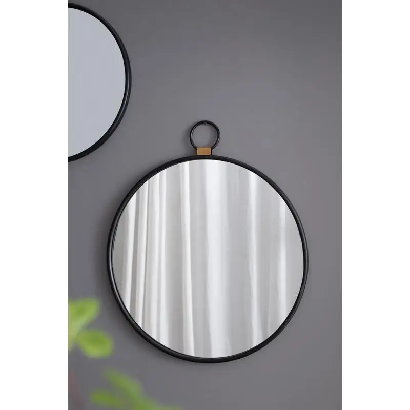

24"x27" Black Framed Wall Mirror, Contemporary Minimalist Accent for Living Room, Foyer, Entryway, and Bedroom Decor