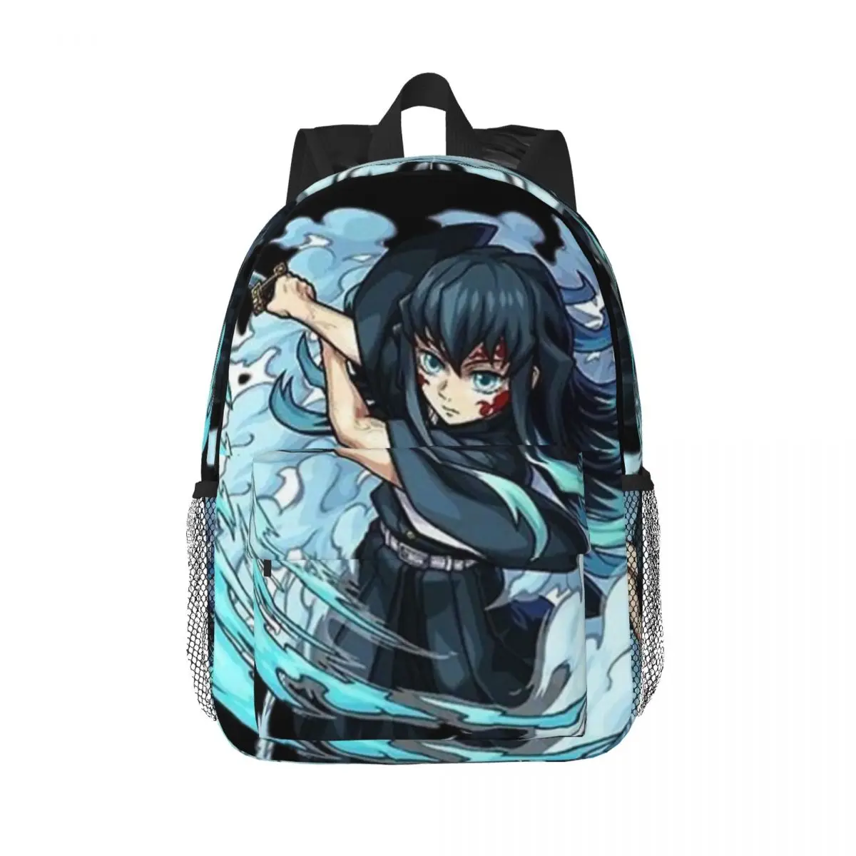 Muichiro Tokito Demon Slayer pour filles et garçons, sac à dos étudiant de grande capacité, sac à dos léger et étanche, 15 po