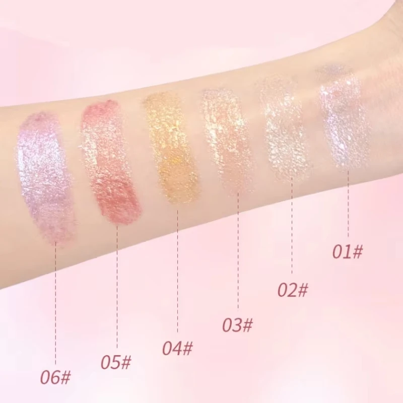 Wasserartiger Jelly Eyeshadow Stick Perlglanz-Glitzer Hochglänzender Lidschatten Kristallglänzender mehrfarbiger Lidschatten-Highlighter-Stick