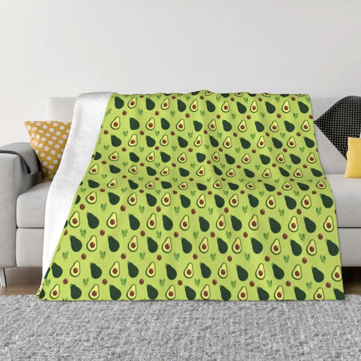 Avocado Forest Pattern Blanket Soft Fleece Autumn Warm Flannel Throw Blankets for Sofa Outdoor Bed Bedspread