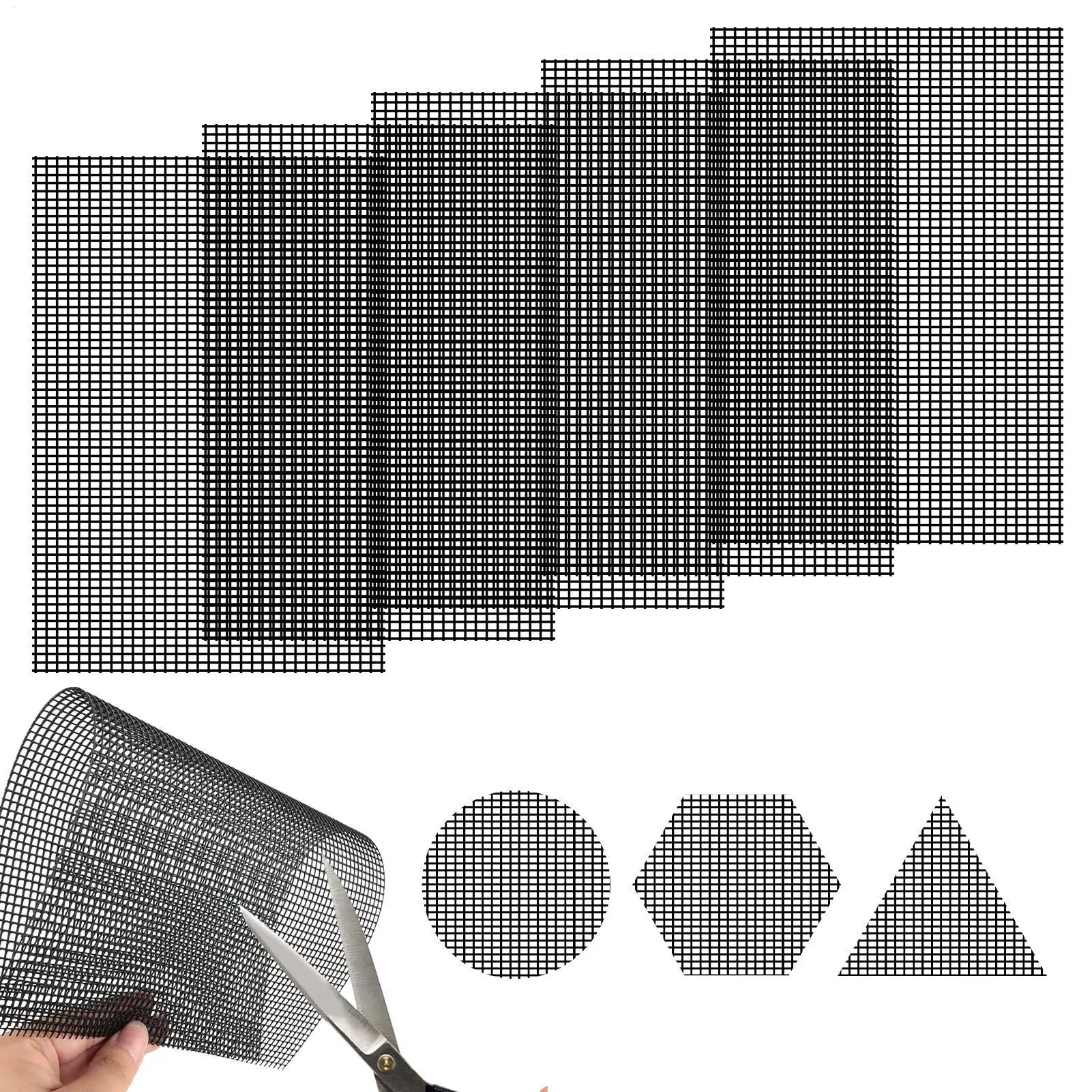 Flower Pot Hole Mesh Pad 7.87x11.81inch Rectangular Leakproof Flower Pot sturdy Hole Mesh Pad Can be cut Bottom Grid Mat Garden