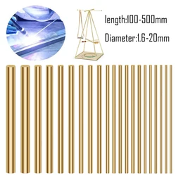 1-10brass pirinç yuvarlak demir çapı1.6/2/3/4/5/6/8/10/12/14/16/18/20mm DIY bıçak sapı veya aksesuarlar için 100-450mm uzunluk