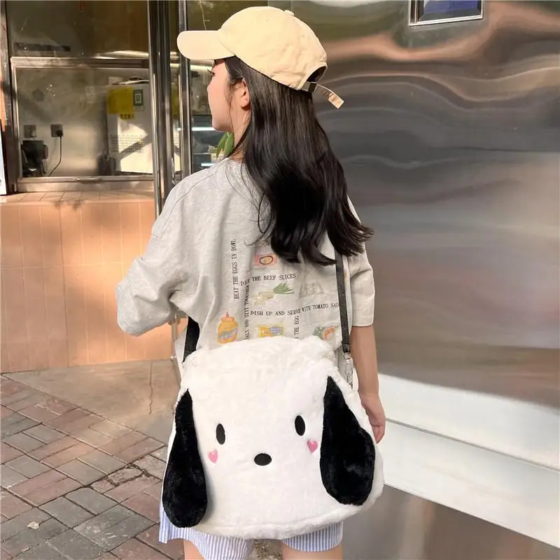 Pochacco Kawaii Handbag Sanrio Multifunctional Crossbody Backpack 2023 New Plush Bag Large Capacity Daily Cute Tote Bag