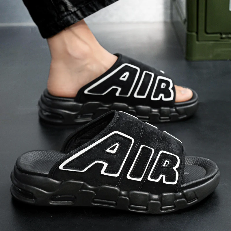

Air Cushion Slippers Summer Men Sandals Thick Sole Beach Slippers Flats Cloud Slides Sports Slippers Outdoor Man Sneaker Shoes