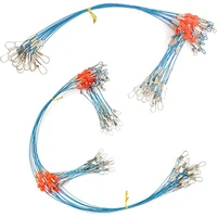 Aparejo líder, aparejos de pesca de acero inoxidable azul con broche, líderes de pesca de alta resistencia, aparejos de perca de agua salada para pesca