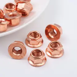 12Pcs New Exhaust Nuts Elbow Nuts Practical M8 Copper Flashed Exhaust Manifold Nut 8mm Nuts High Temperature Nuts Home Fasteners