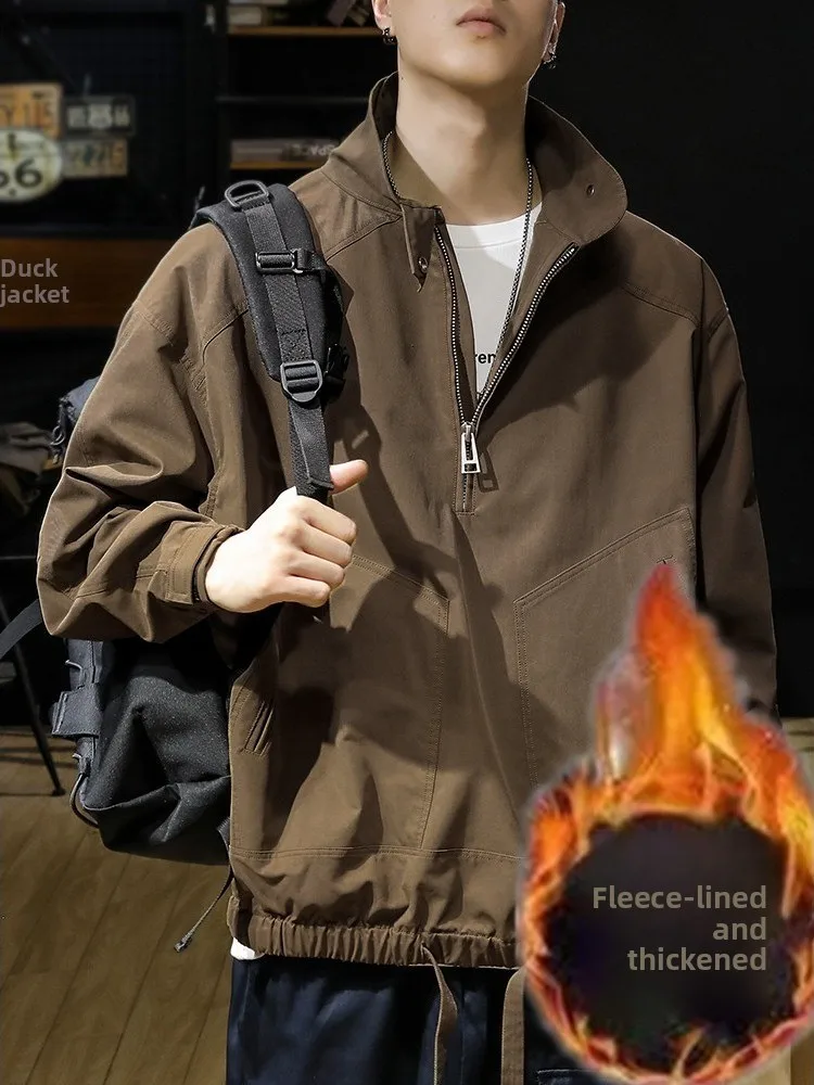 

Уличная спецодежда Thiened, мужская куртка на молнии с воротником-стойкой в стиле ретро, осень-зима, новая модная брендовая полиэфирная ткань