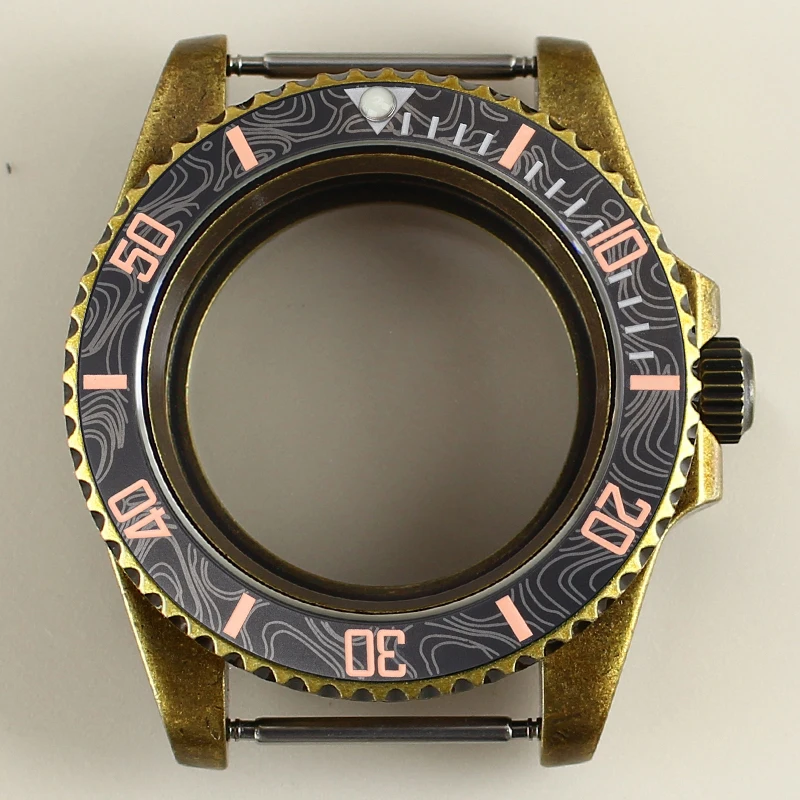 

Vintage 40mm Bronze Watch Case Ceramic Bezel For Seiko NH35 NH34 NH36/38 7S26 Sapphire 20ATM Submariner GMT 316L Stainless Steel