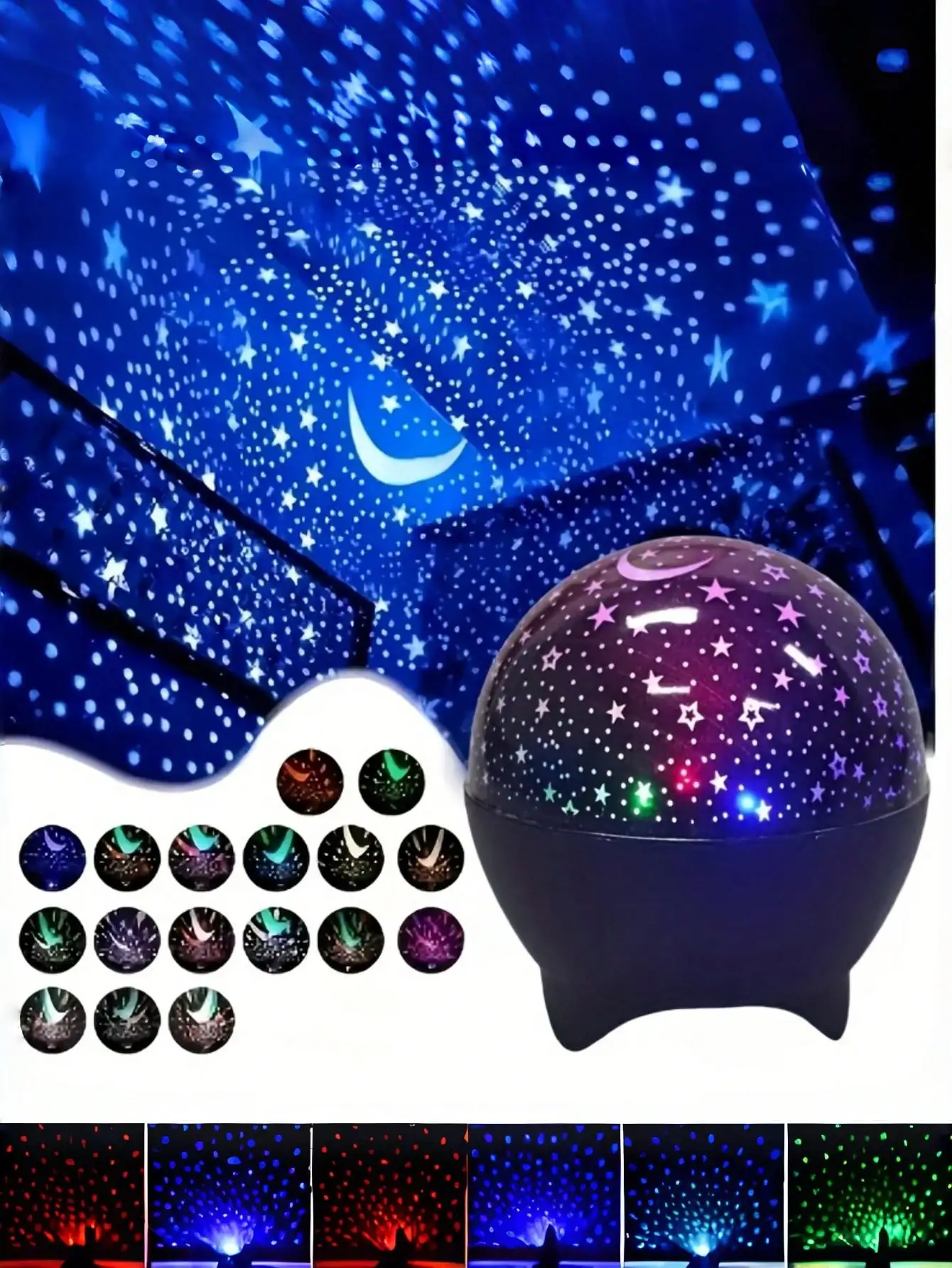 Voice Control Starry Sky Projection Lamp, Color Changing USB Night Light for Home Holiday Gift