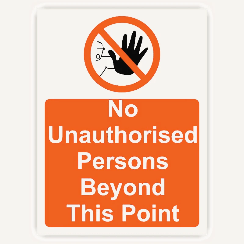 

New Car decal stickers NO UNAUTHORISED PERSONS BEYOND THIS POINT 15cm PVC KK