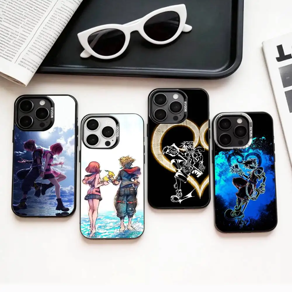 

K-Kingdoms H-Hearts G-Game Phone Case For iPhone17,16,15,14,13,12,11 Plus,Pro Max Colored Silver Plated Inside Cover