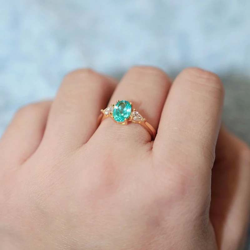 Paraiba-Labor-Saphir in Trillionenform mit VVS1-Zertifikat, Großhandelsdiamant für DIY-Anhänger, Schmuckherstellungsmaterialien, Edelstein – Detail 27