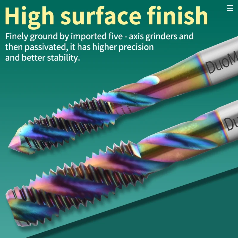 

Duo Martap CNC HSSE Tap Spiral Fluteless Machine Thread STI ST M1.4 M1.6 M2 M3 M4 M5 M6 M8 M10 Spiral Fluted Metal Tool 1PCS