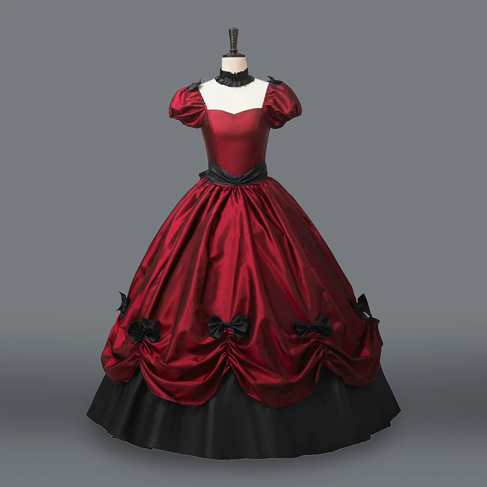 Gothic Vintage Rococo Dress Southern Belle Theater Evening Dress Victorian Wine Red Masquerade Ball Gown Renaissance For Women