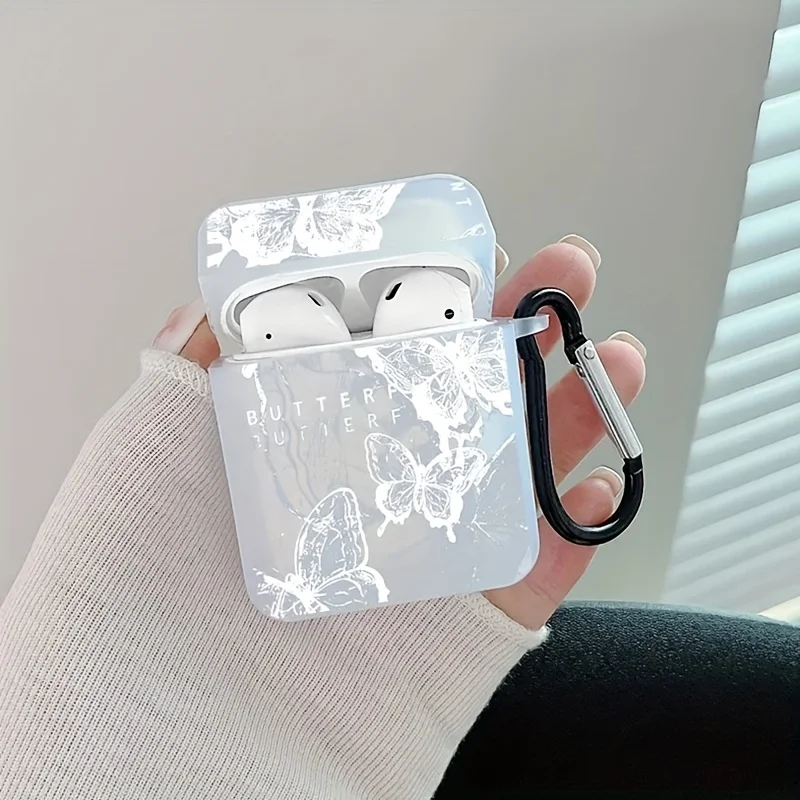 Doodle butterfly Case For AirPods pro2 Protective Cover For Apple Airpods 2 Case  Earphone Accessories Earphone Cover With Keych