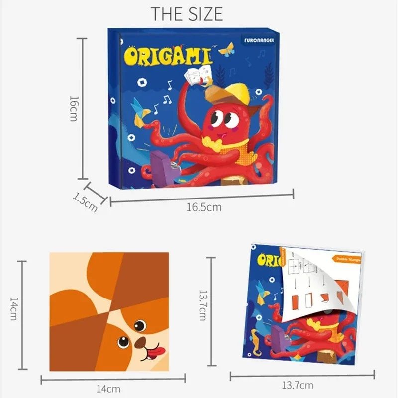 108 Stks/set Cartoon Dier Origami Speelgoed Papier Snijden Diy Handwerk Kunst Puzzel Leren Educatief Speelgoed Kinderen Verjaardag Gunst Cadeau