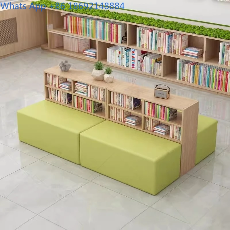 Library Picture Book Storage Shelf Sofa Commercial Leisure Area Community Activity Room Drawing Room School Area