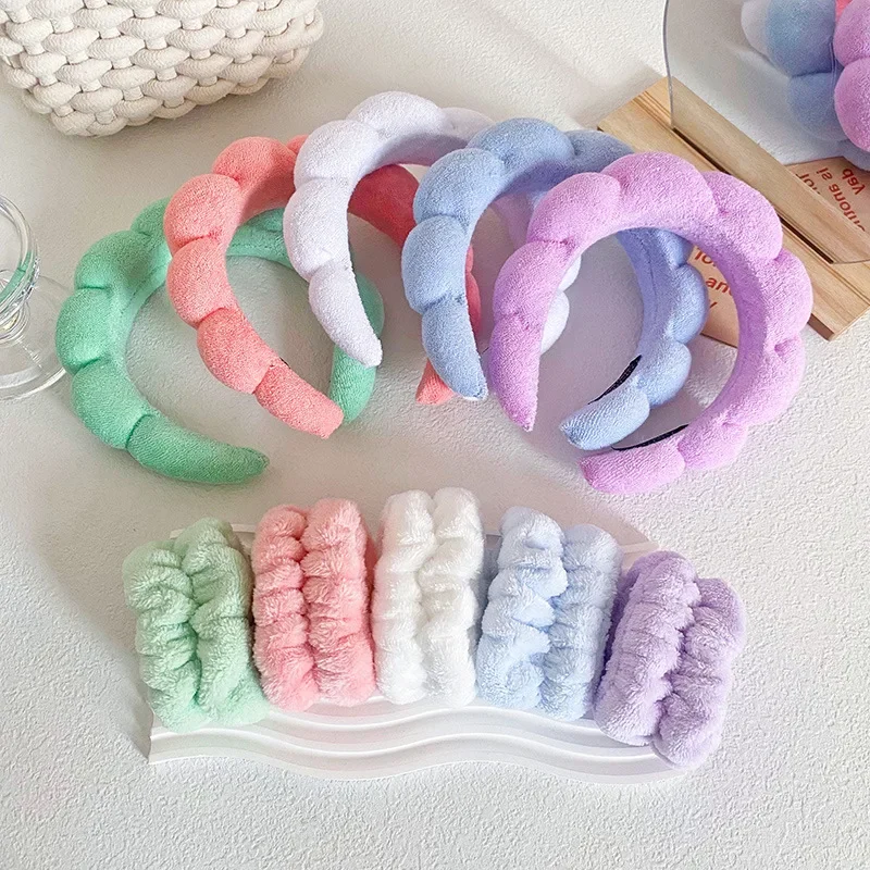 3Pc/lot Washing Face Microfiber Makeup Towel Hair Bands Headband Wristband Set for Washband Scrunchies Absorbent Wrist Sweatband