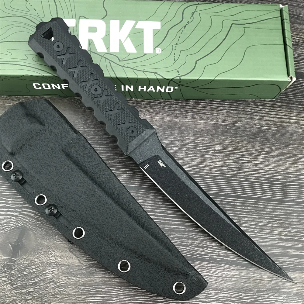 CR 2927 James Williams HZ6 Fixed Blade Knife D2 Blade G10 Handle, Boltaron Sheath with Metal Clip Outdoor Camping Sharp Tool