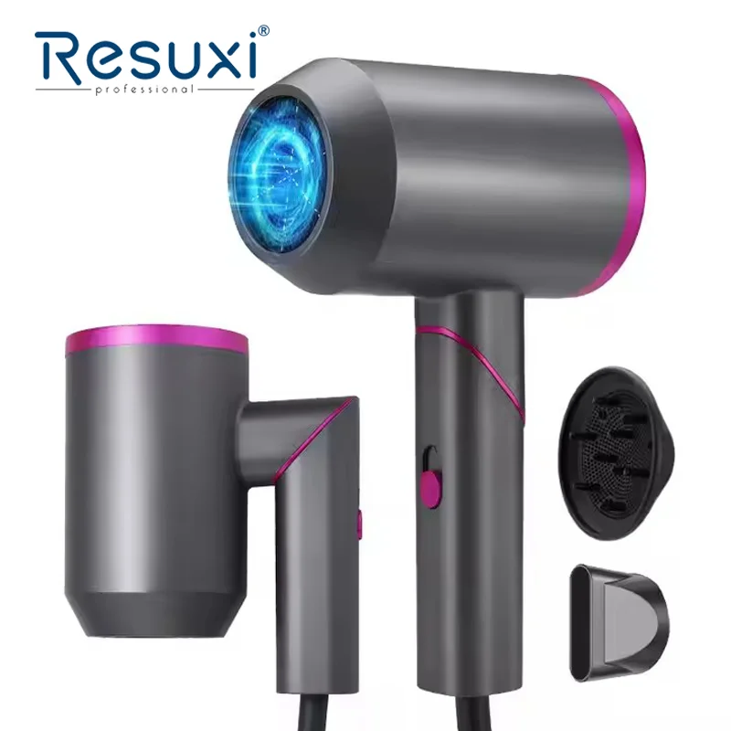 

110 В Resuxi D089 Легкий воздуходувка Профессиональный удар для укладки Скорость нагрева Быстросохнущий складной фен для волос