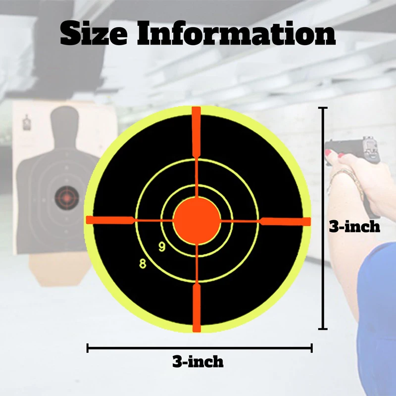 50/100/200Pcs Splatter Splash Paper Per Roll 3inch Adhesive Shooting Sticker Targets  Amp Shooting Reactive Practice Training