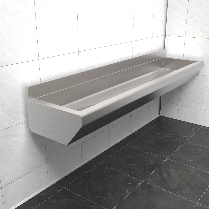 

Wall-mounted 304 stainless steel through-groove sink, customized source manufacturer school canteen wall-mounted 304