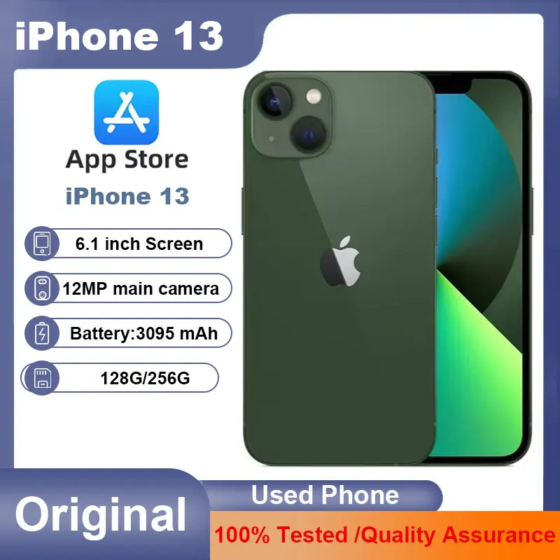 Apple iphone 13 5g Smartphone 6.1 Inch 60hz Refresh Rate 12mp Camera All Colours In Good Condition Original Unlocked Used Phone