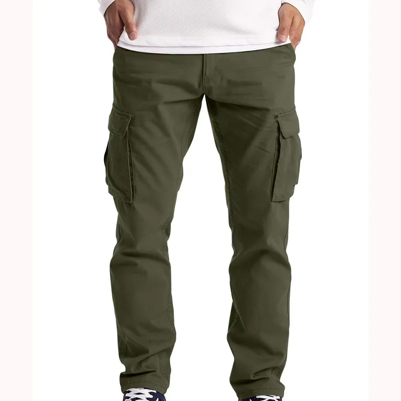 Pantaloni casual da uomo con coulisse e tasche ribaltabili: design multitasche comodo ed elegante adatto per l'escursionismo e la strada